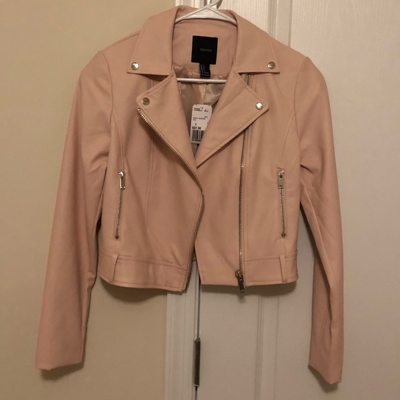 Forever 21 Jackets & Blazers - Pink Faux Leather Crop Jacket